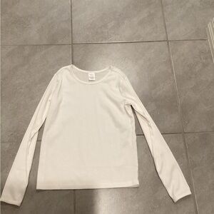 Kids White Long Sleeve Top